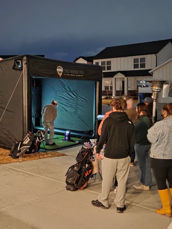 Golf simulator at a private party in Utah
